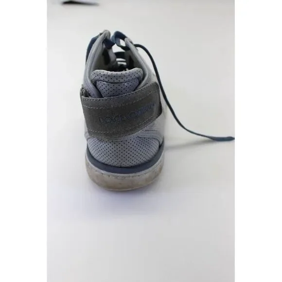 Dolce and Gabbana Mens Leather High Top Sneakers Beige Sky Blue Size 8.5 - Picture 6 of 7